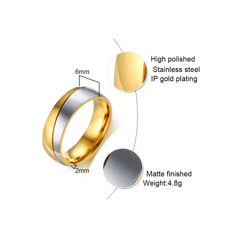 Stainless steel couple ring - Beauty Accessories