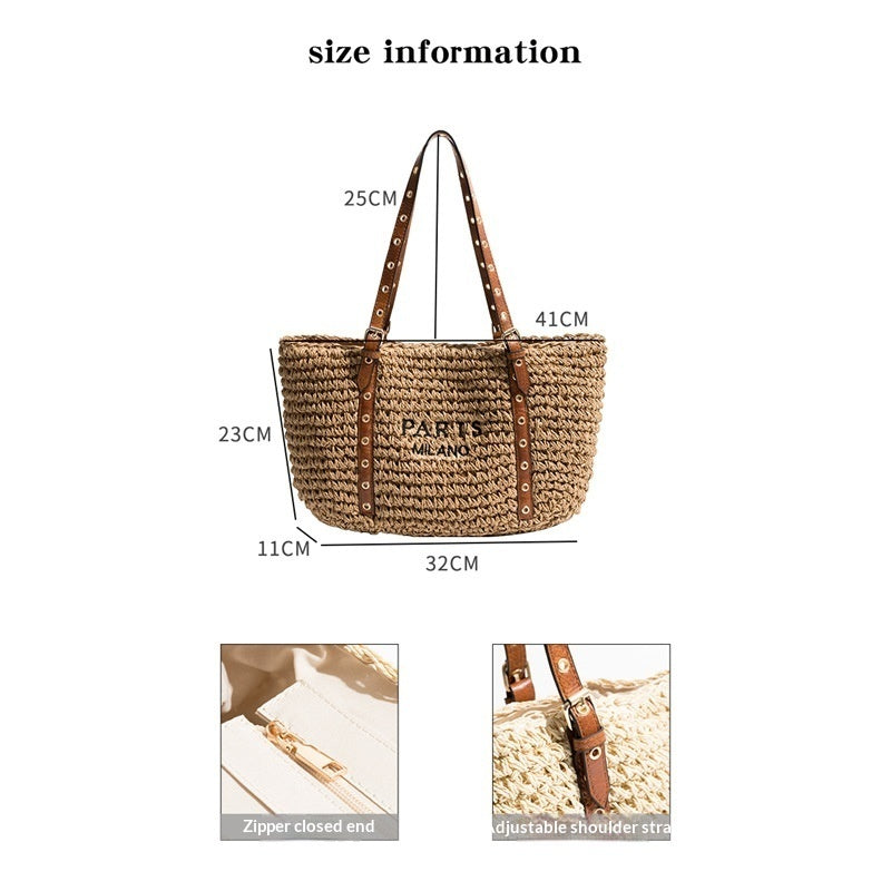 New Bohemian Style Minimalist Straw Bag For Beach - Beauty Accessories