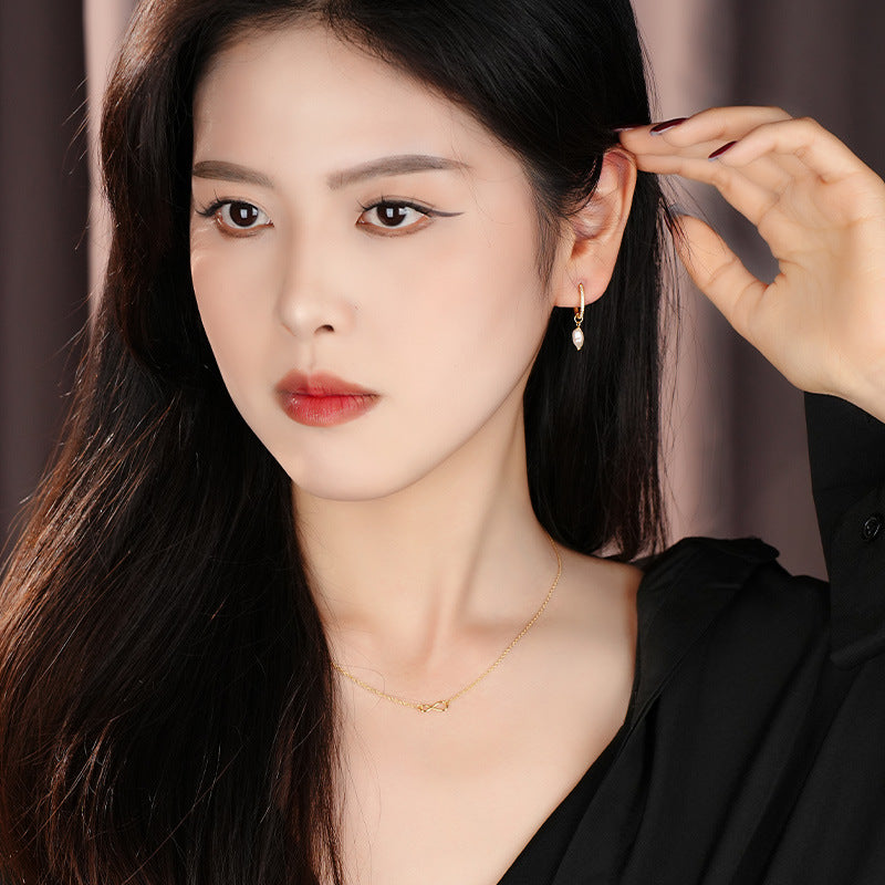 S925 Sterling Silver earrings Light Luxury Ball Bead Earrings Series Women's Retro