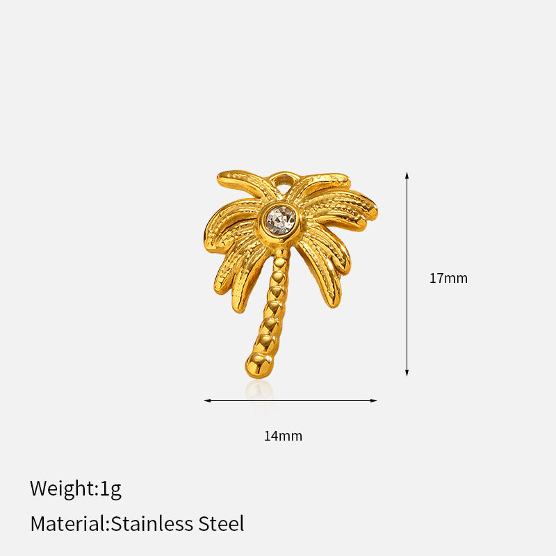 Stainless Steel Coconut Tree Pendant - Beauty Accessories
