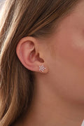 925 Sterling Silver Snowflake Earrings With Zircon Stones For Women - Beauty Accessories