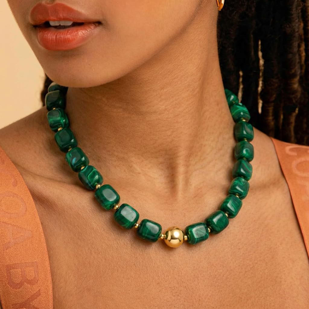 Bohemian-style Multicolor Resin Bead Necklace - Beauty Accessories