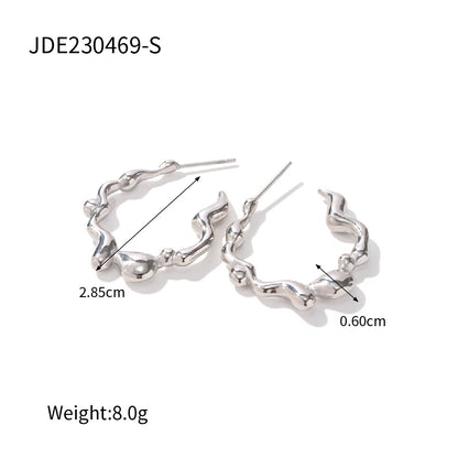 Stainless Steel Irregular Earrings - Beauty Accessories