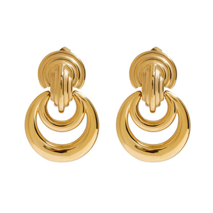 Stainless Steel Earrings Niche Earrings Titanium Steel Ornament - Beauty Accessories