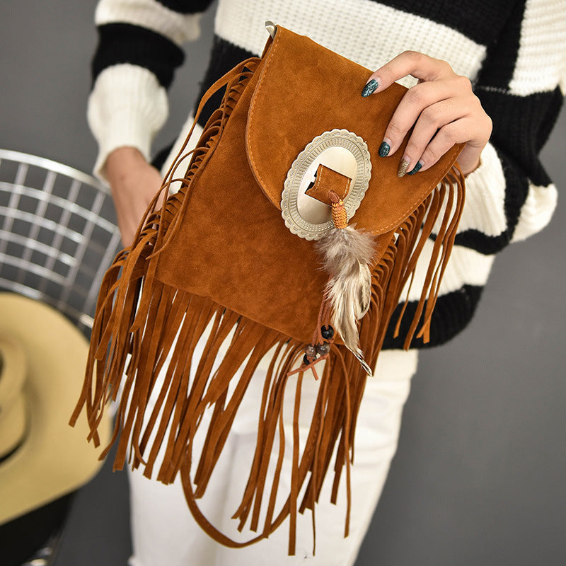 Bohemian Tassel Crossbody Small Feather Bag - Beauty Accessories