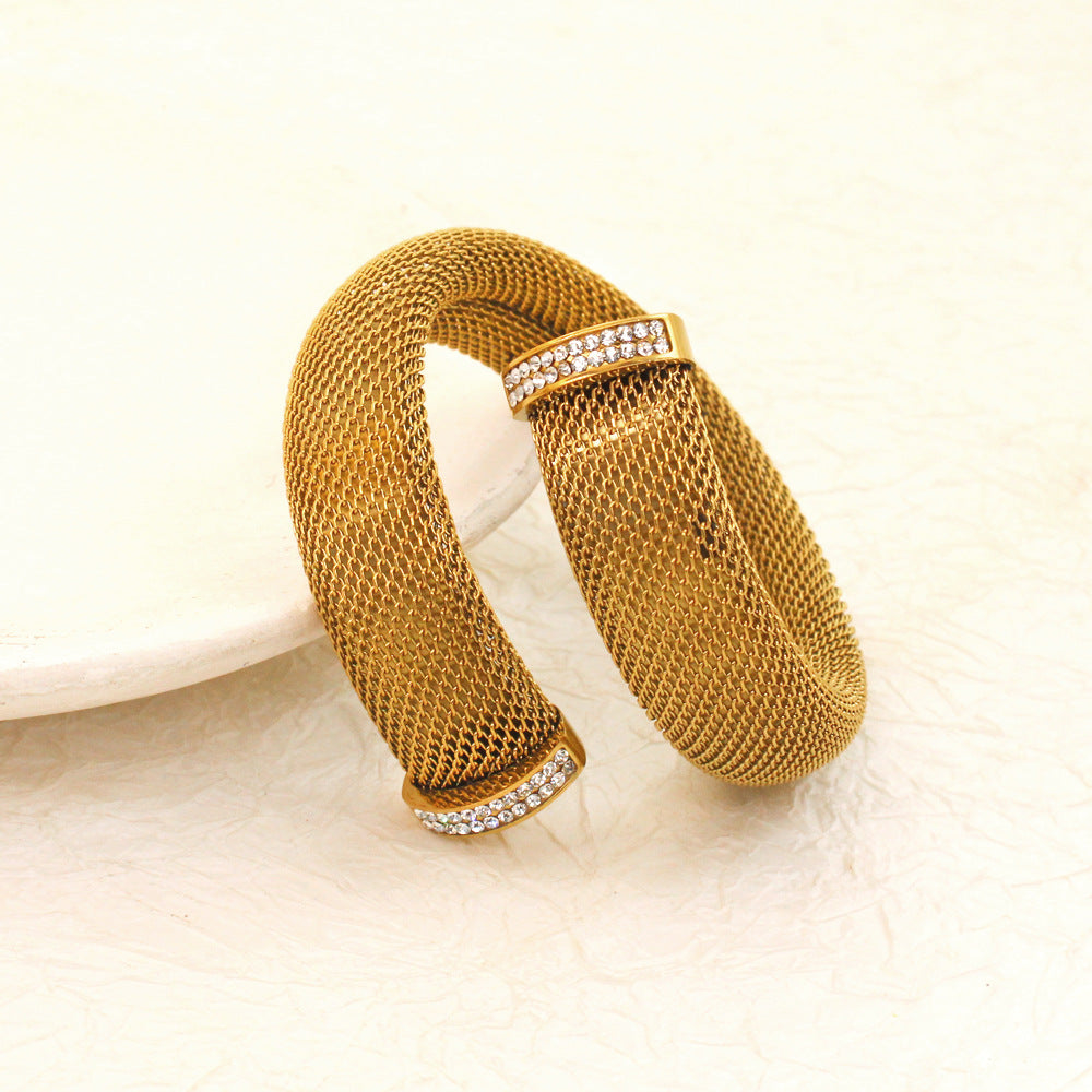 Women's Mesh Cross Stainless Steel Bracelet - Beauty Accessories