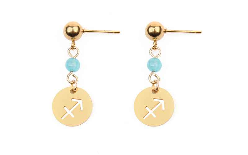 Stainless Steel Twelve Constellation Earrings - Beauty Accessories