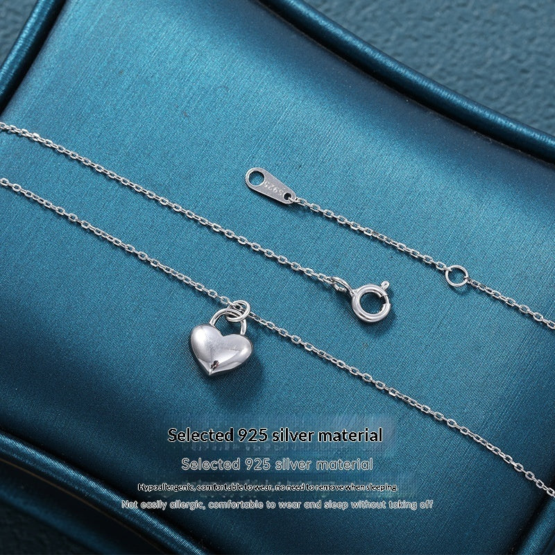 Stylish Sterling Silver Heart Pendant Necklace With A Smooth Finish - Beauty Accessories