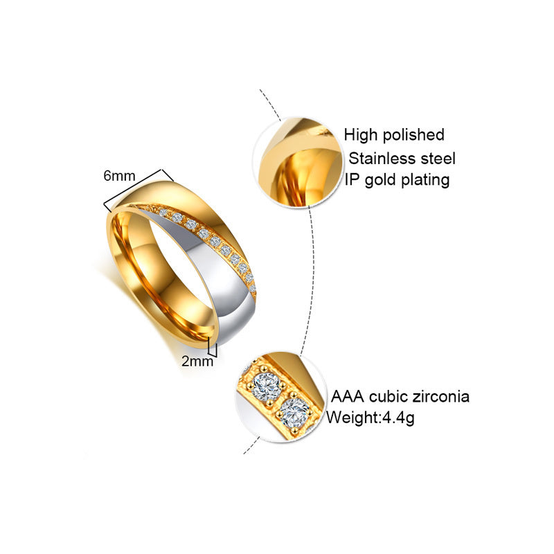 Stainless steel couple ring - Beauty Accessories