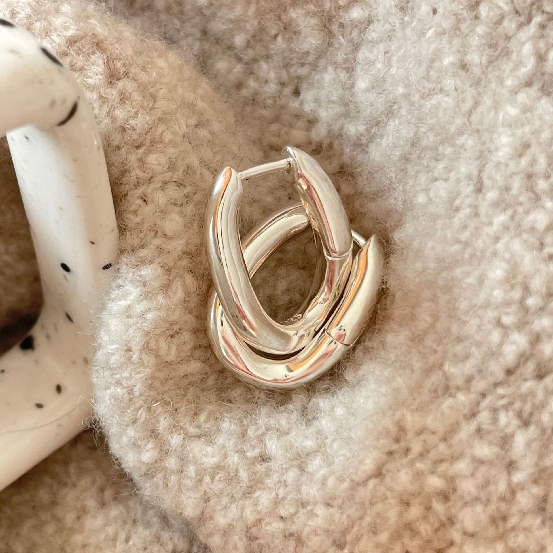 Sterling Silver Earring Jewelry Minimalist Personality - Beauty Accessories