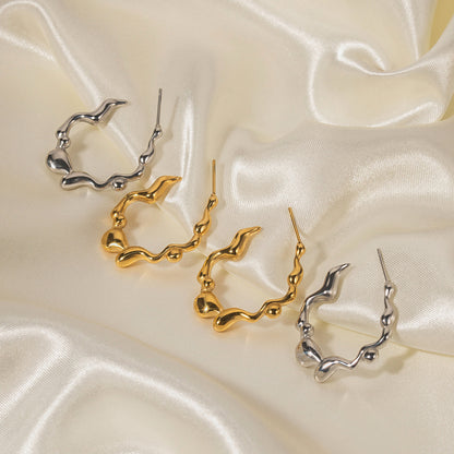 Stainless Steel Irregular Earrings - Beauty Accessories