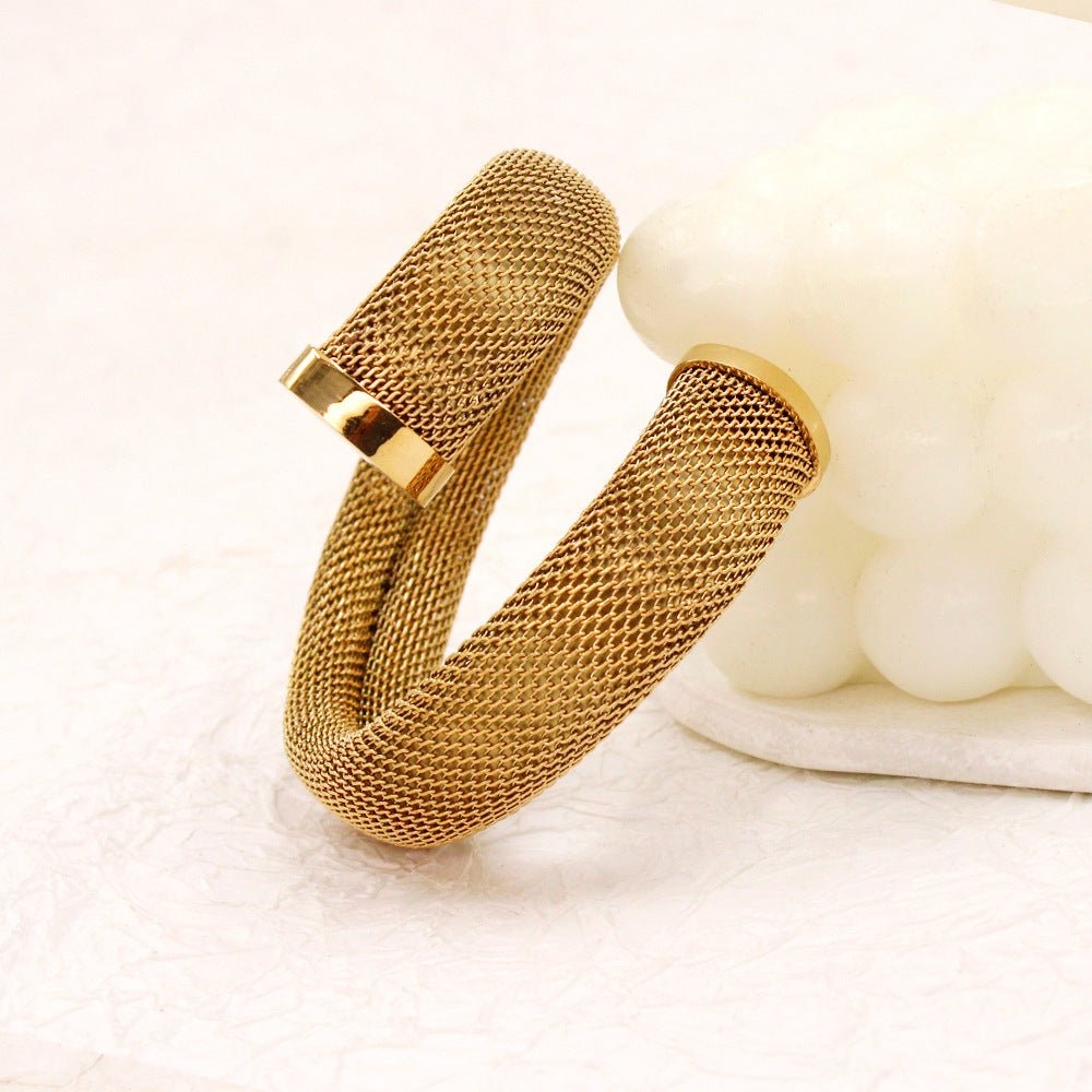 Women's Mesh Cross Stainless Steel Bracelet