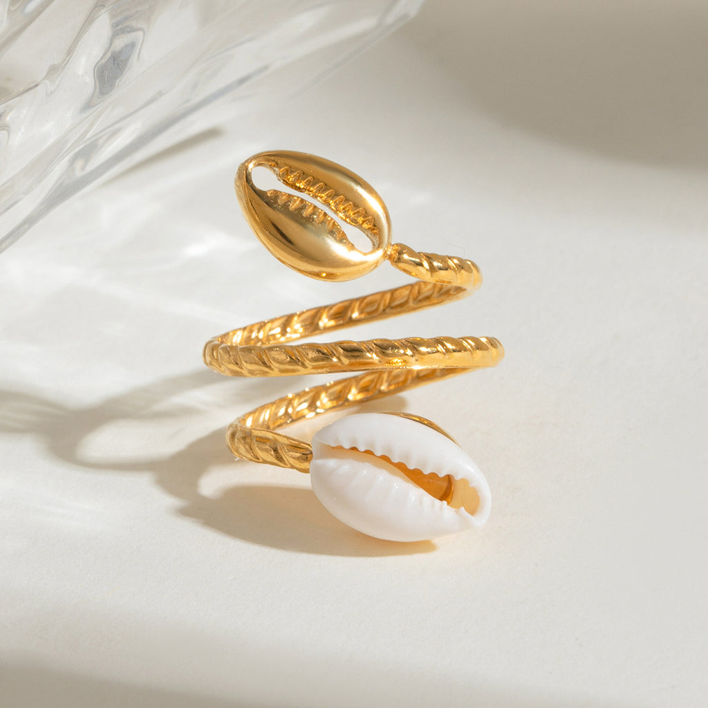 Stainless Steel Shell Open Ring For Women - Beauty Accessories