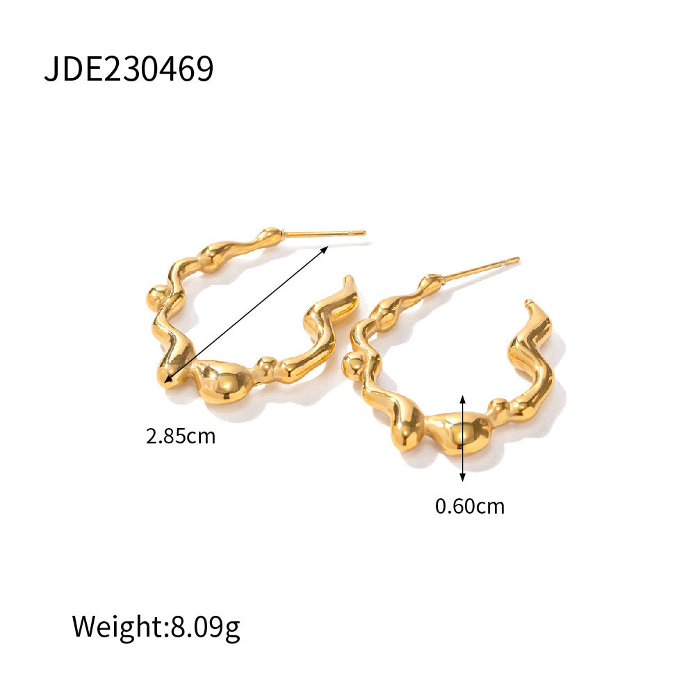 Stainless Steel Irregular Earrings - Beauty Accessories
