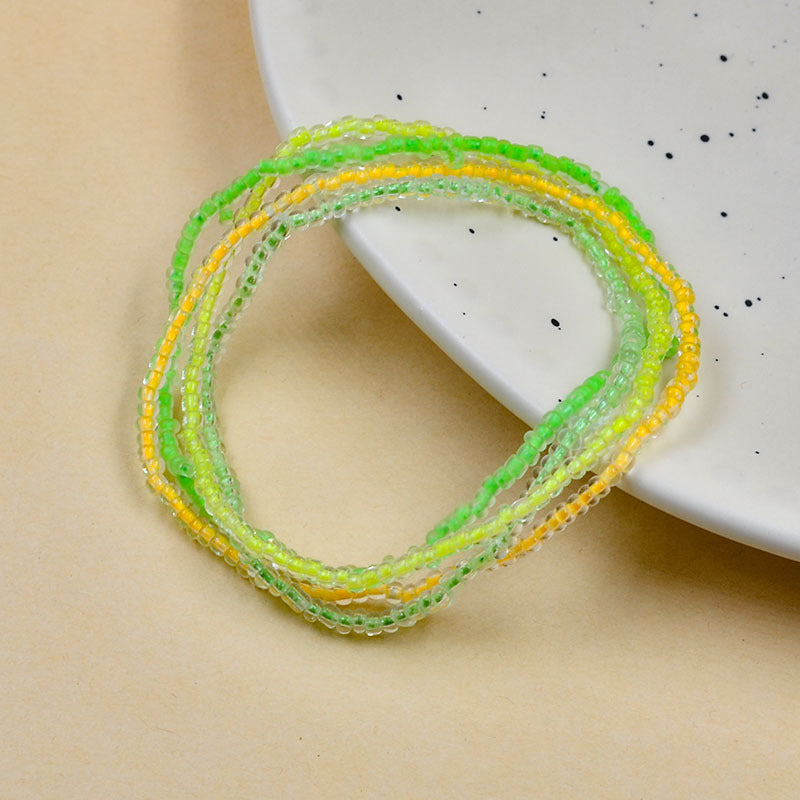 Luminous Bead Colored Beaded Anklet Bracelet - Beauty Accessories