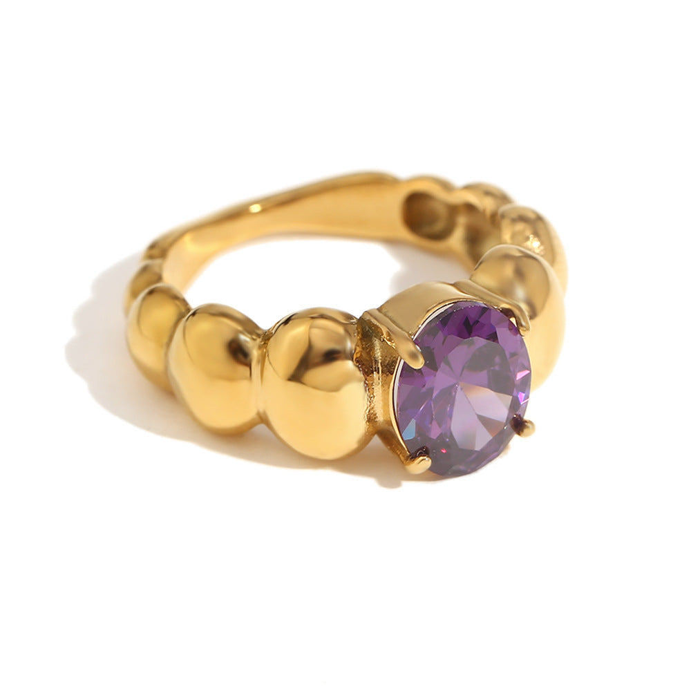 Temperament Vintage Stainless Steel Plated Ring - Beauty Accessories