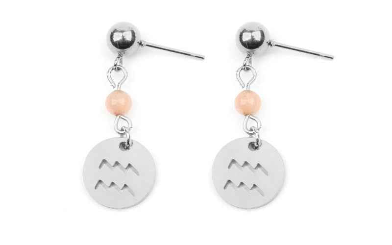Stainless Steel Twelve Constellation Earrings - Beauty Accessories
