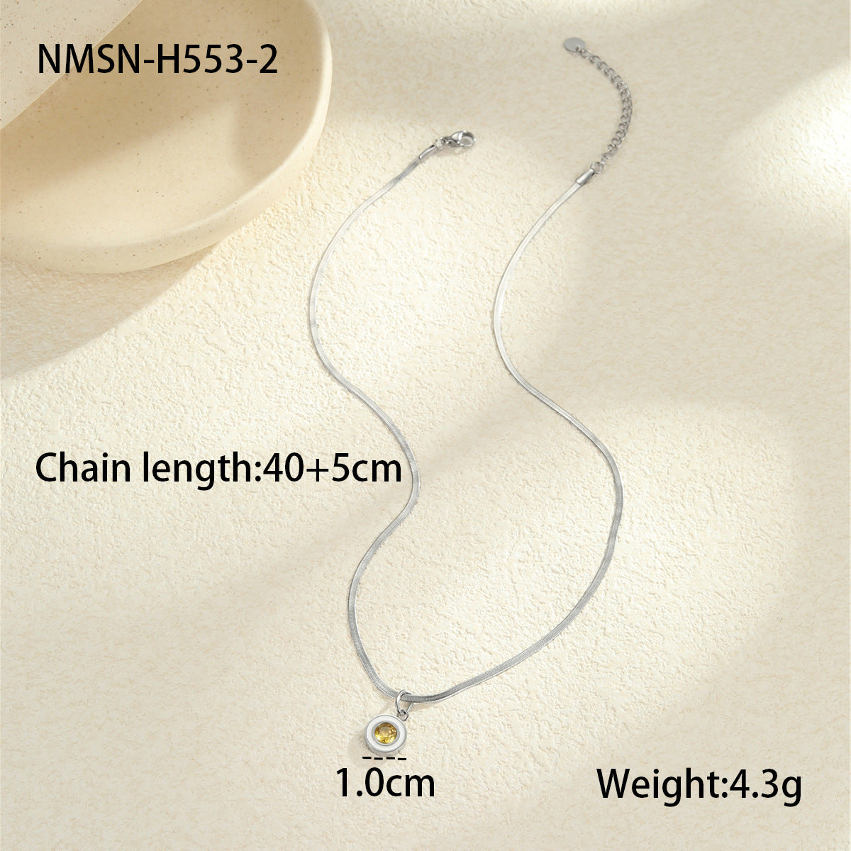 Color Zircon Minimalist Summer Stainless Steel Necklace - Beauty Accessories