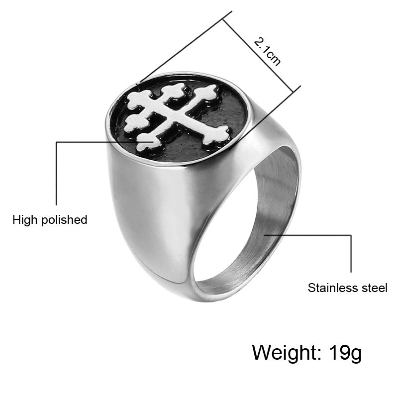 Cross stainless steel ring - Beauty Accessories