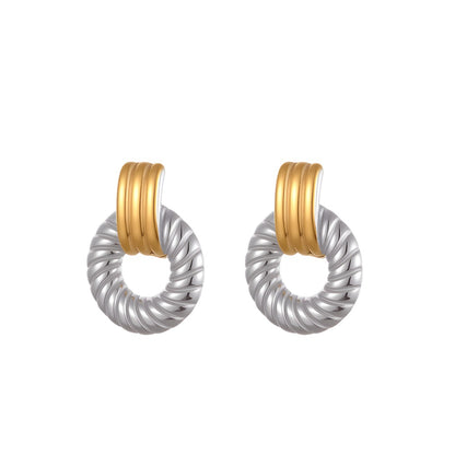 Stainless Steel Simple Design Earrings - Beauty Accessories