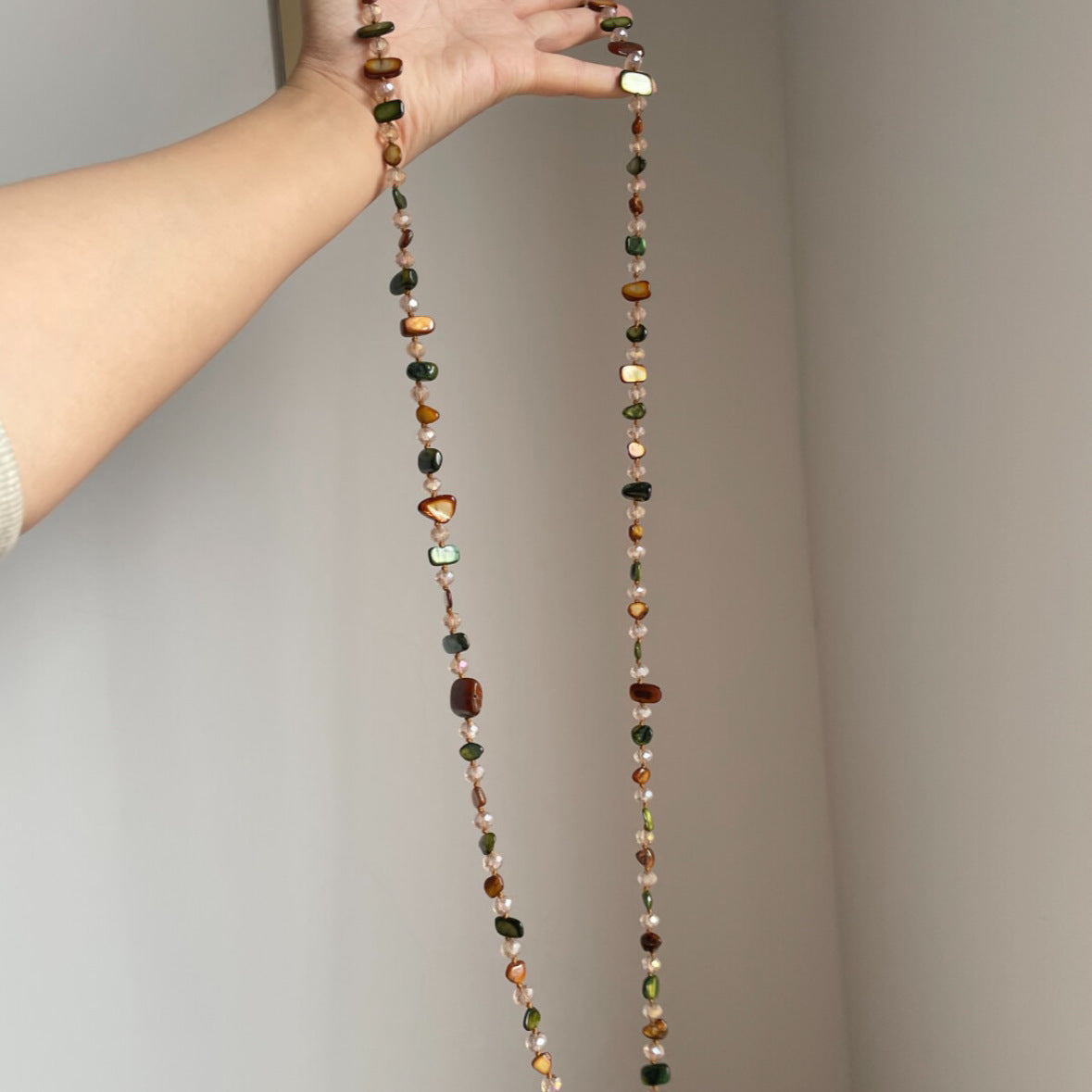 Bohemian Colored Shell Bead Double Layered Necklace - Beauty Accessories