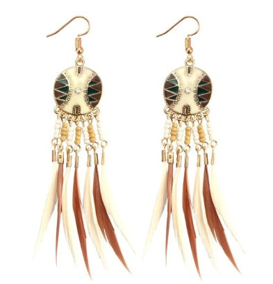Bohemian feather earrings - Beauty Accessories