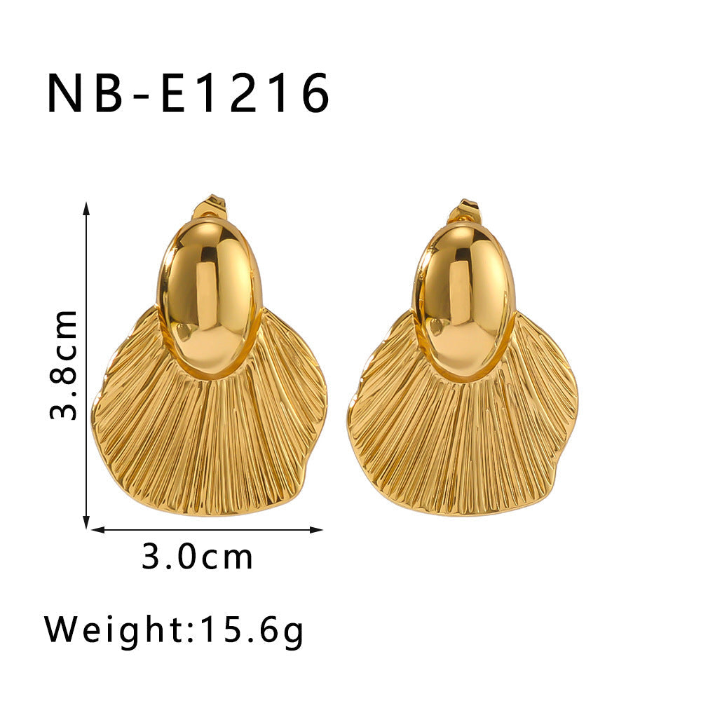 Summer New Electroplating Stainless Steel Studs Women - Beauty Accessories
