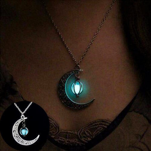 Moon Natural Glowing Stone Healing Necklace Women Gift - Beauty Accessories
