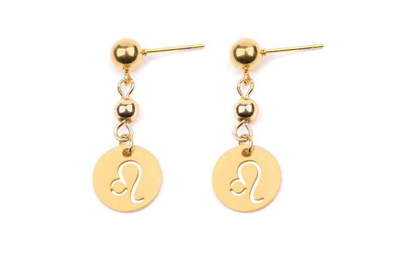 Stainless Steel Twelve Constellation Earrings - Beauty Accessories