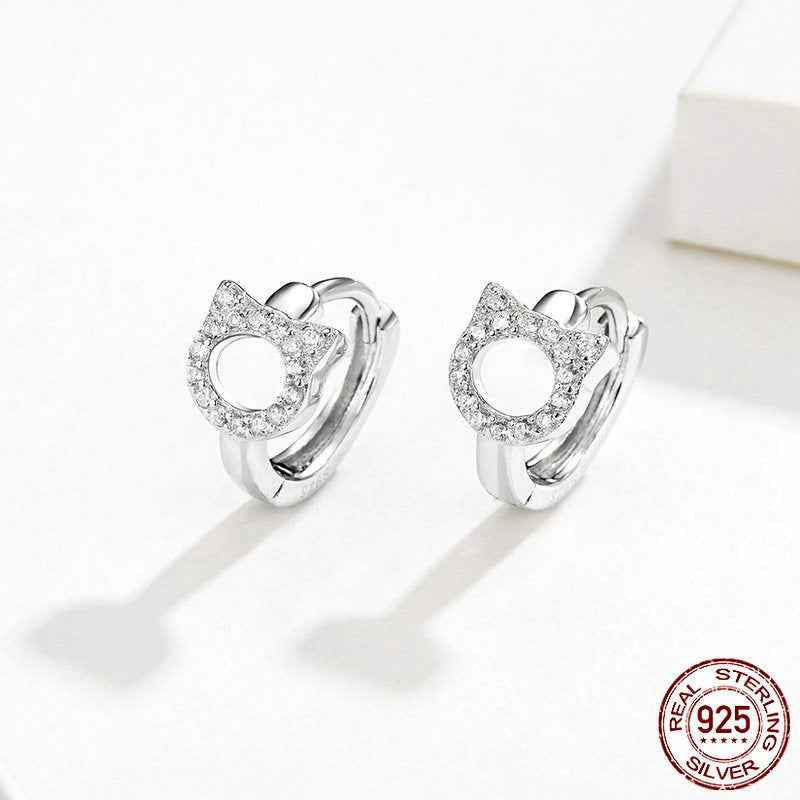 Sterling Silver Hoop Earrings S925 Fashion Trend