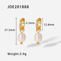 18K Gold Stainless Steel Earrings Fashion Personality Pearl