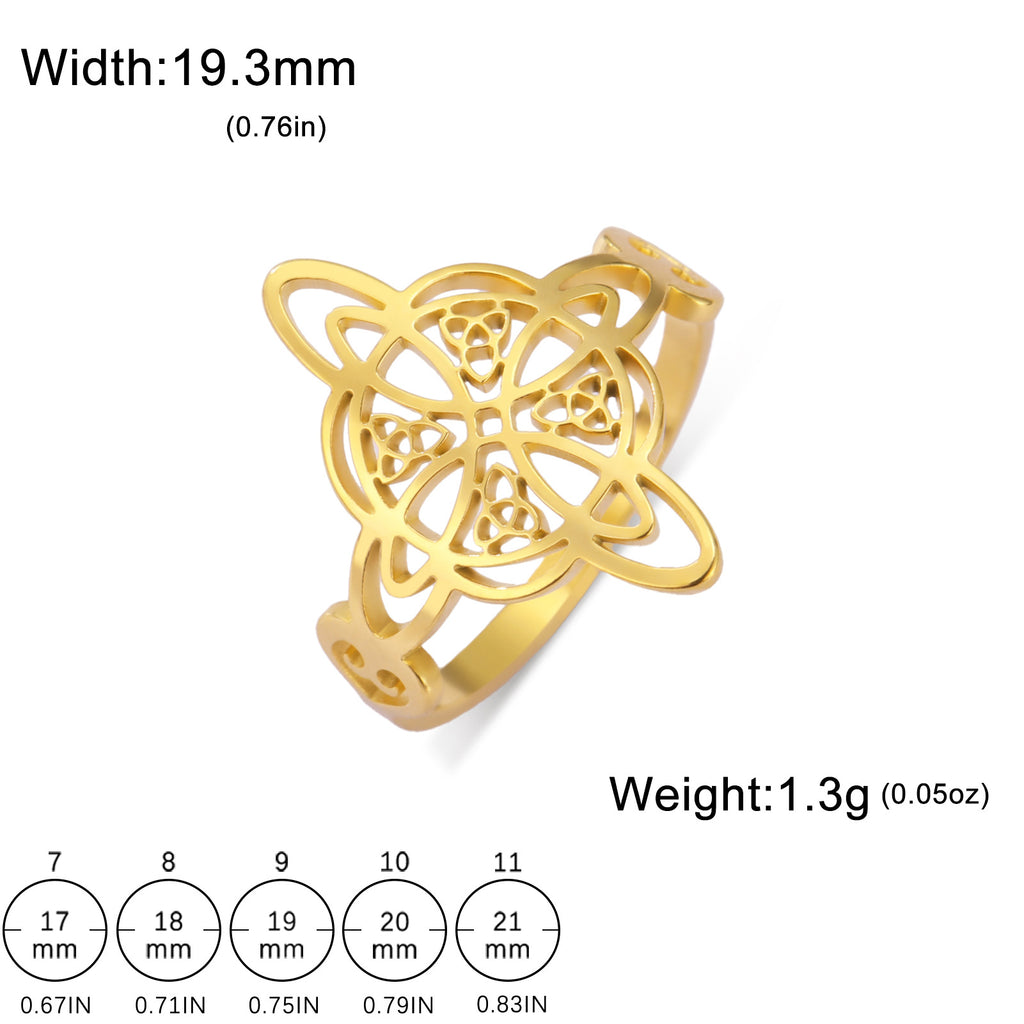 Cut Titanium Steel Witch Knot Men And Women Stainless Steel Ring - Beauty Accessories