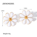 Summer 18K Gold Stainless Steel Flower Earrings - Beauty Accessories