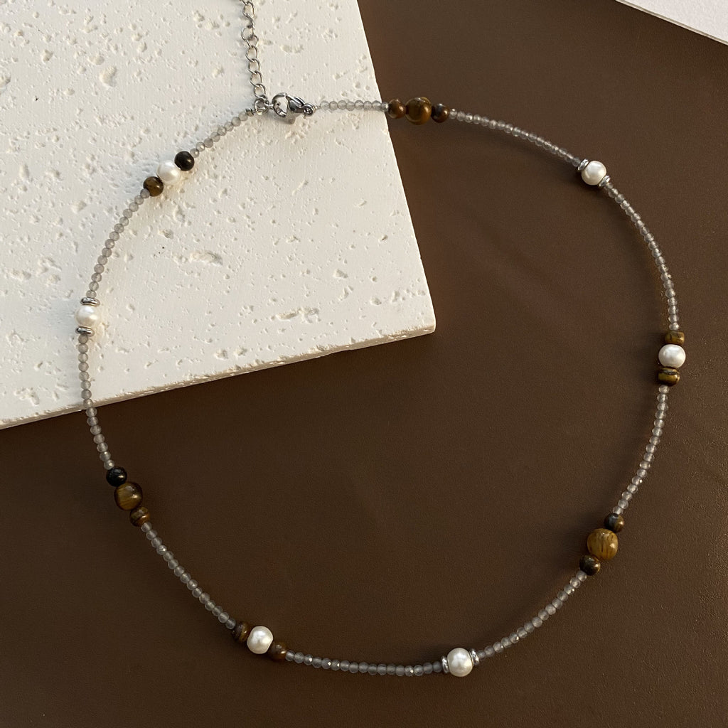 Tigereye Handmade Beaded Pearl Necklace - Beauty Accessories