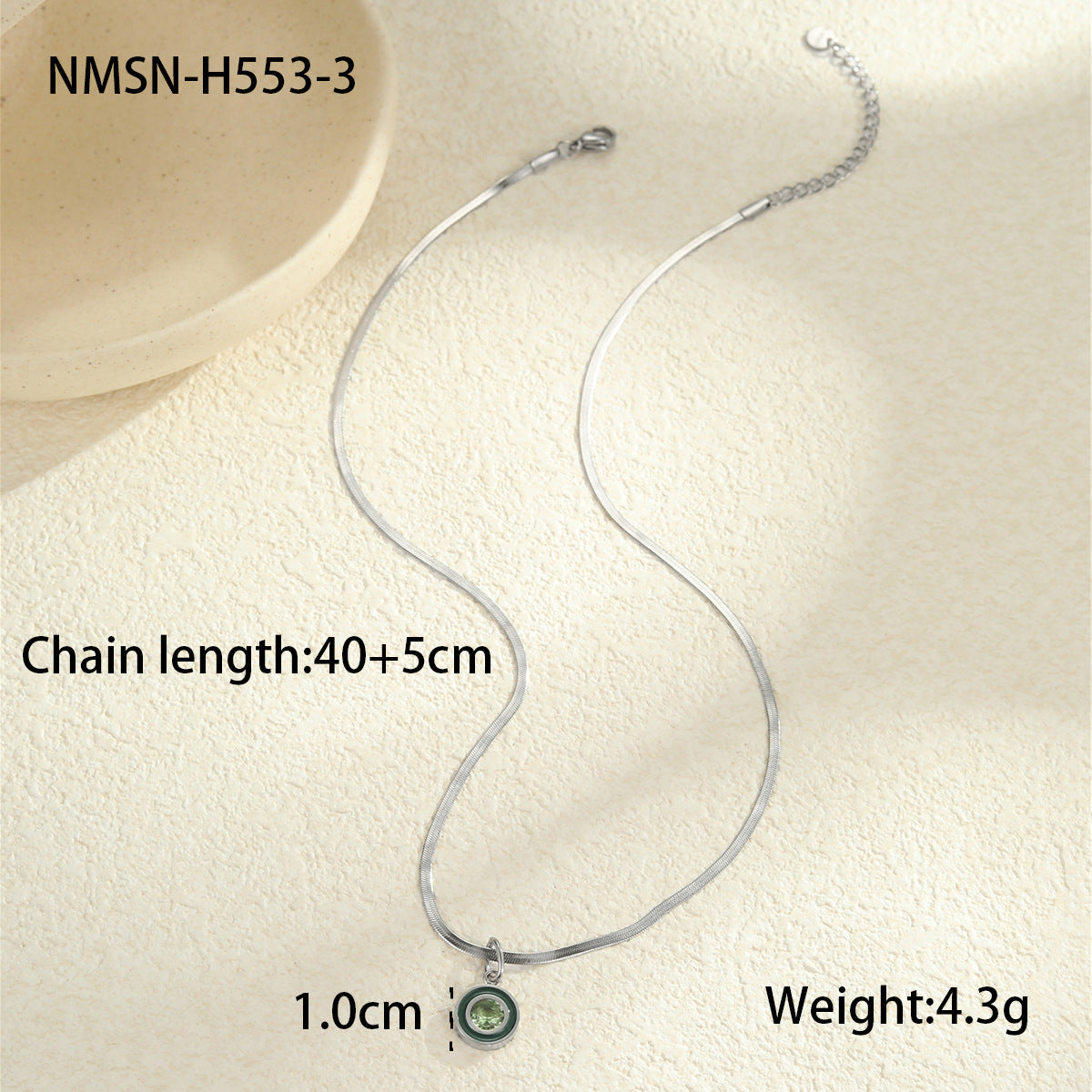 Color Zircon Minimalist Summer Stainless Steel Necklace - Beauty Accessories