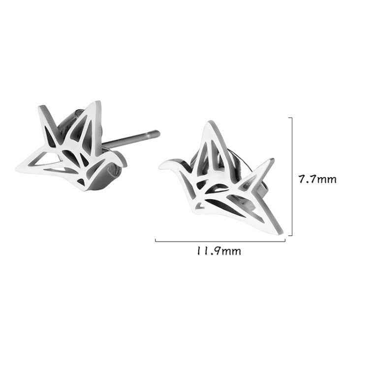 Stainless steel pigeon earrings