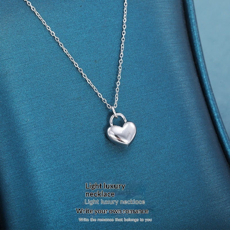 Stylish Sterling Silver Heart Pendant Necklace With A Smooth Finish