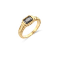 Stainless Steel Waterproof Black White Green Zircon Ring - Beauty Accessories