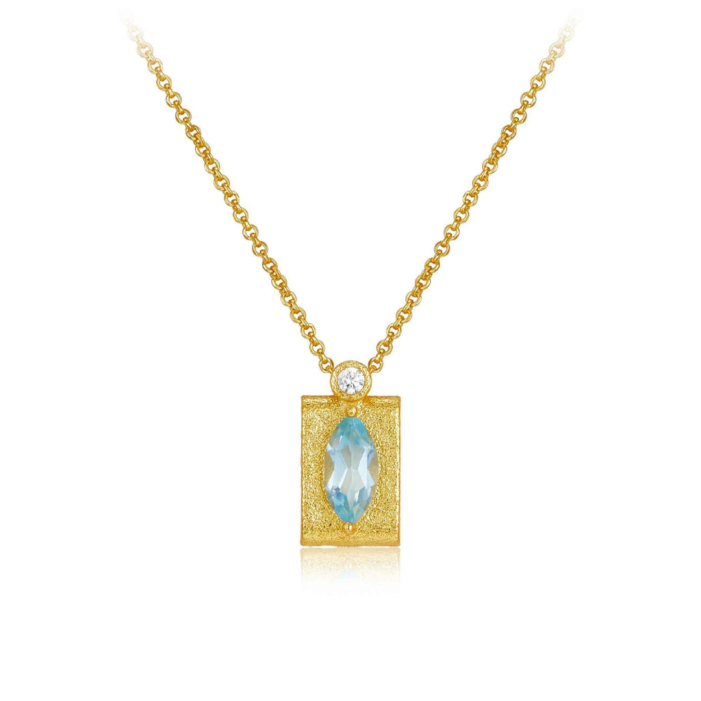 925 Sterling Silver Topaz Necklace