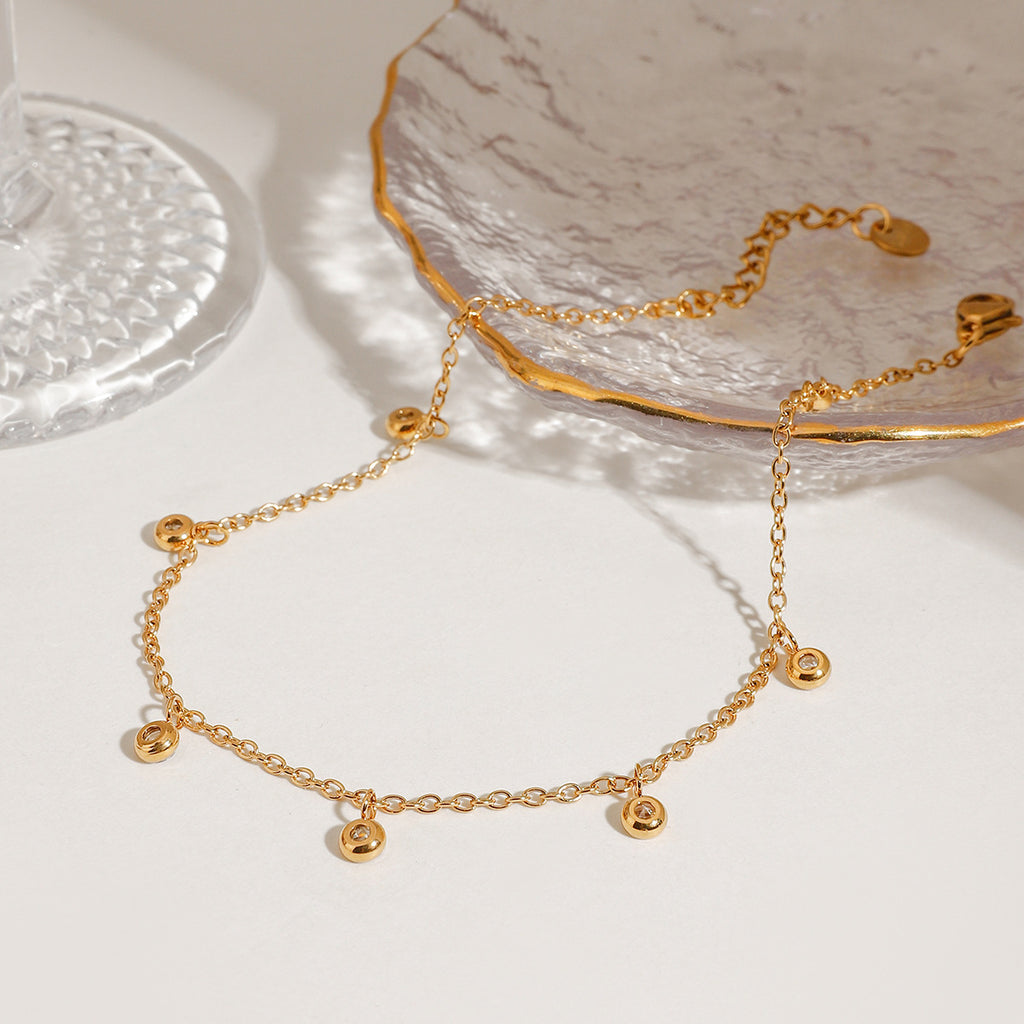 Stainless Steel All-match Zircon Anklet - Beauty Accessories