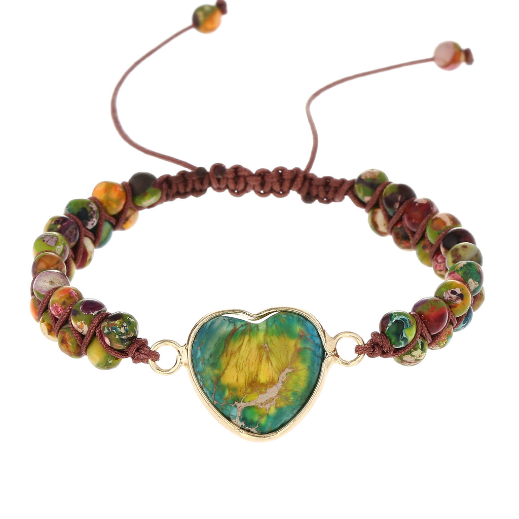 Natural Emperor Stone Heart-shaped Double-layer Bracelet - Beauty Accessories