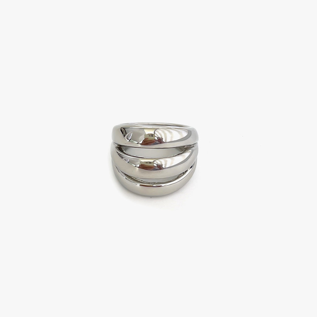 Stainless Steel Hollow Three-ring Three-color Niche Simple Women - Beauty Accessories