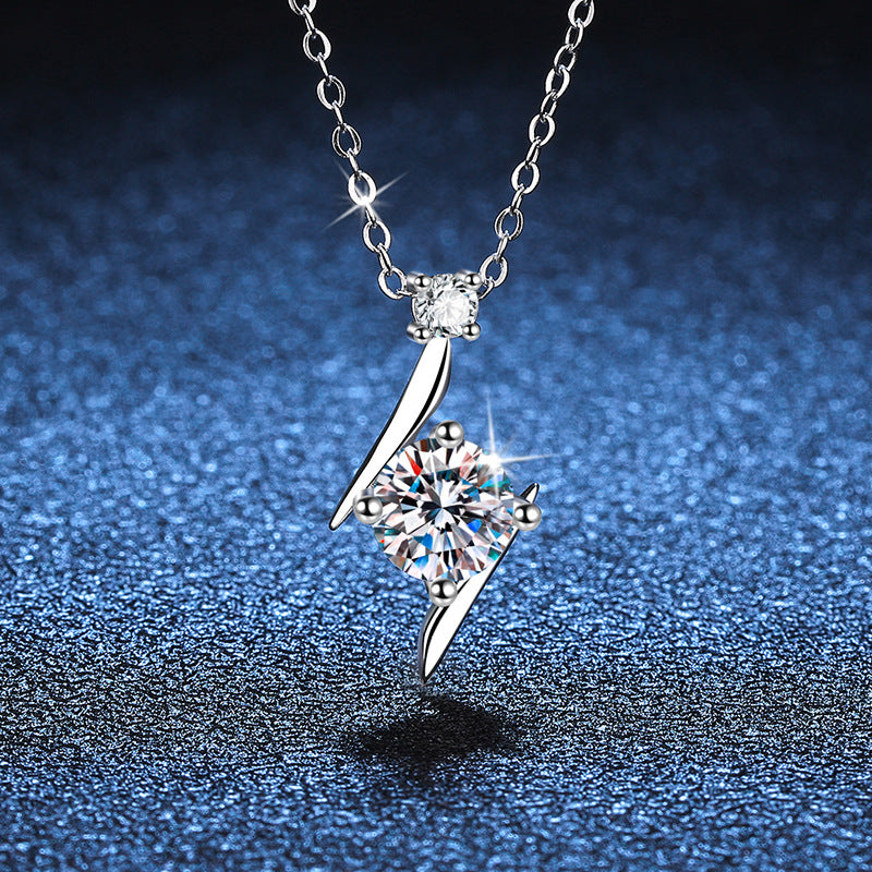 S925 Sterling Silver Necklace Moissanite Clavicle Chain - Beauty Accessories