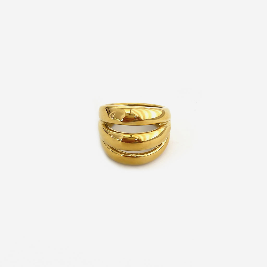 Stainless Steel Hollow Three-ring Three-color Niche Simple Women - Beauty Accessories