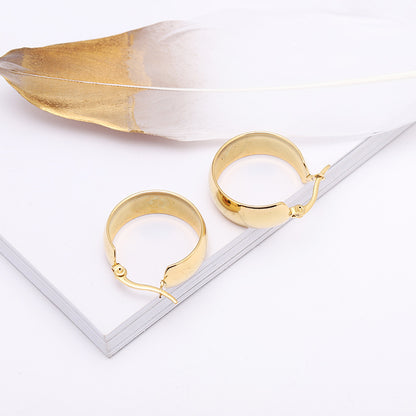 Stainless Steel Exaggerated Round Earrings - Beauty Accessories