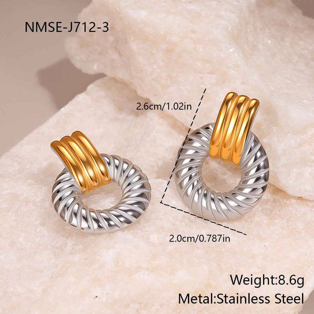 Stainless Steel Simple Design Earrings - Beauty Accessories