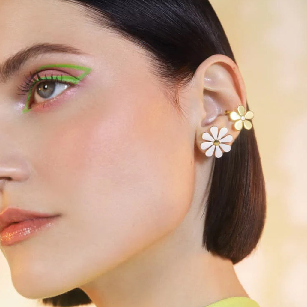Summer 18K Gold Stainless Steel Flower Earrings - Beauty Accessories