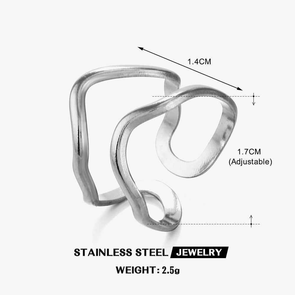 Personalized Line Simplicity Style Stainless Steel Ring - Beauty Accessories