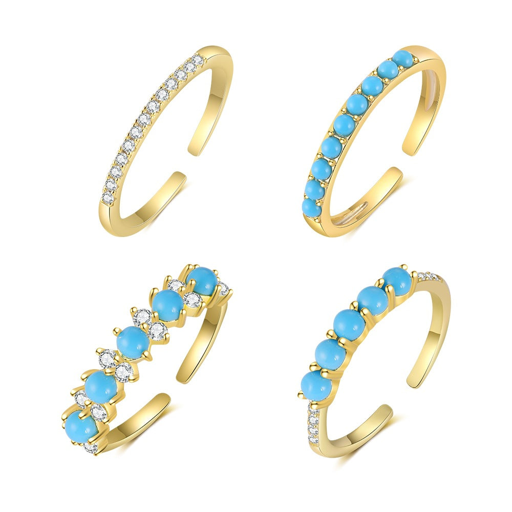 S925 Sterling Silver Vintage Turquoise Ring - Beauty Accessories