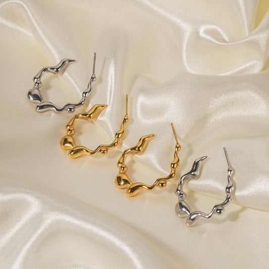 Stainless Steel Irregular Earrings - Beauty Accessories